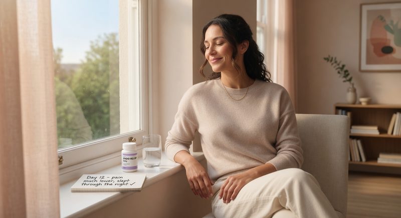 Woman experiencing renewed hope and relief from endometriosis pain